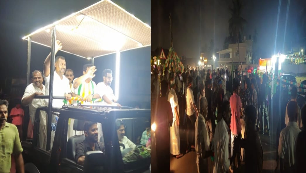 മറ്റക്കാട്ട്  അഡ്വ. വി. ഇ. അബ്ദുൽ ഗഫൂറിനെ സ്വീകരിക്കാനെത്തിയത് വൻ ജനക്കൂട്ടം